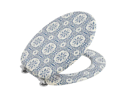 WC Toilet Seat With Soft Close Lid MDF Porcelain Design