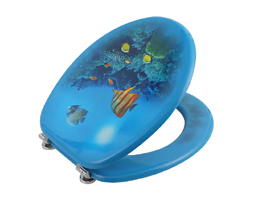 WC Toilet Seats with Lid MDF Deep Sea Design