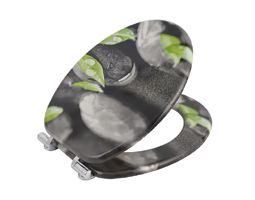 U-shaped Sample Of Toilet Cover Plate Printed Black Stone