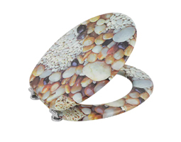 Printed Toilet Seats with Hard Close Lids MDF Pebbles