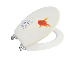 Full-color Printing Slow Close Toilet Seat Lid With Hinge Silent Goldfish Design