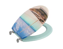 MDF Printing Hygienic Wood Bidet Portable Wc Toilet Seat Cover